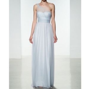 Amsale Style G949U. 1 shoulder; color ice: sz 4.